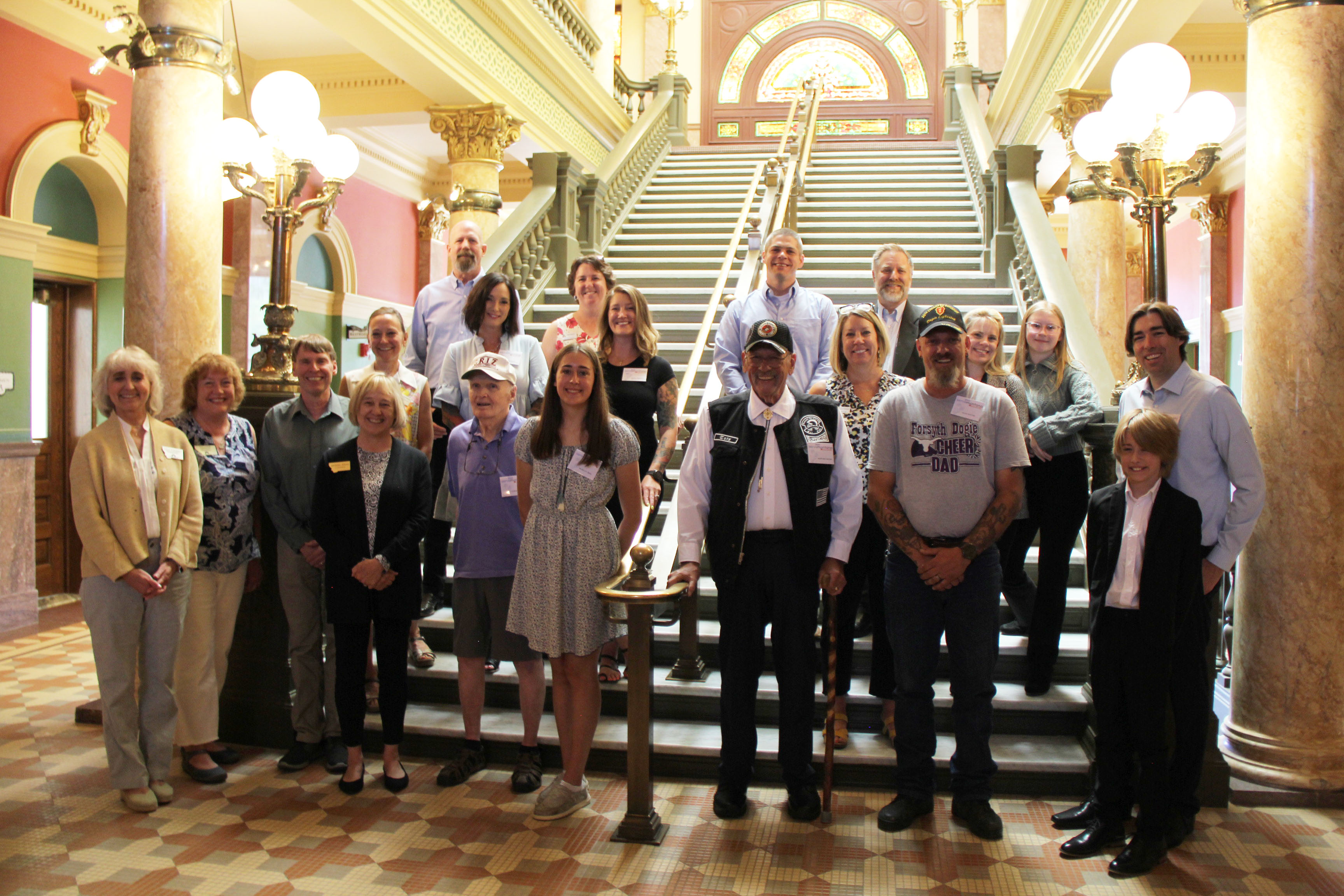 2024 ServeMontana Award winners and their nominators with Lieutenant Governor Juras, and members of the Commission on Community Service.